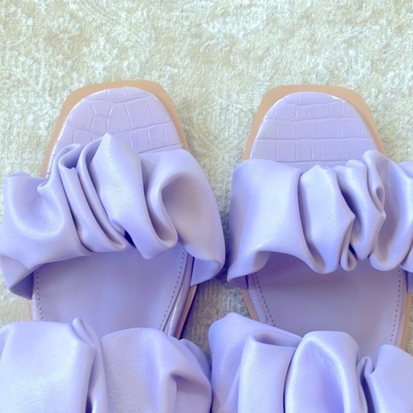 Brand New Circus by Sam Edelman Iggy Ruched Slide Sandals Ruffles Light Purple - Picture 11 of 12